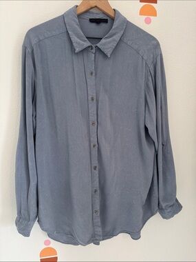Jane and Delancey Slate Blue Casual Button-Down Shirt N0120